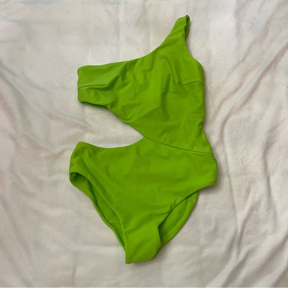 New! BFyne Green One-Shoulder Cutout One-Piece Swimsuit 3781 - Picture 3 of 7